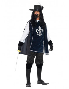 Disfraz de mosquetero azul adulto 2