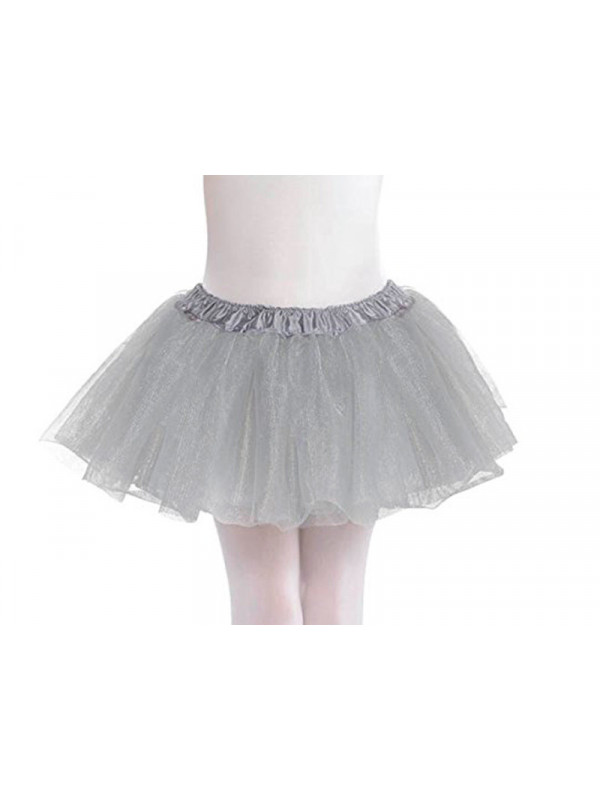 Tutú metalizado infantil plata