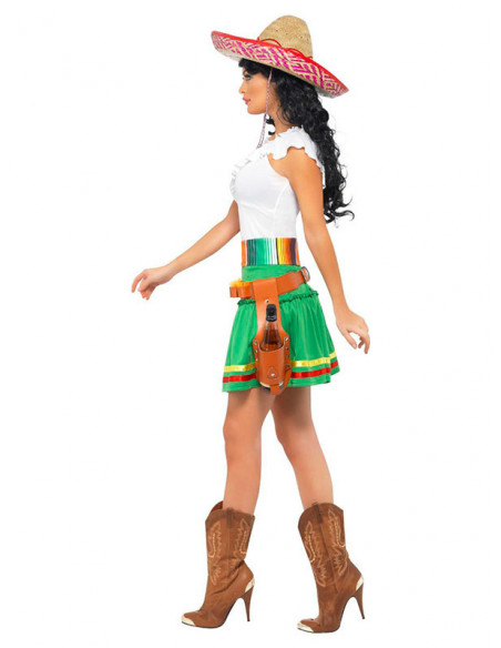 Disfraz de mexicana tequila mujer lateral