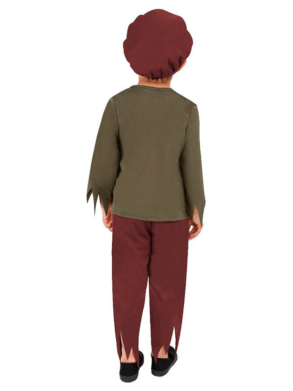 Disfraz de niño pobre victoriano espalda