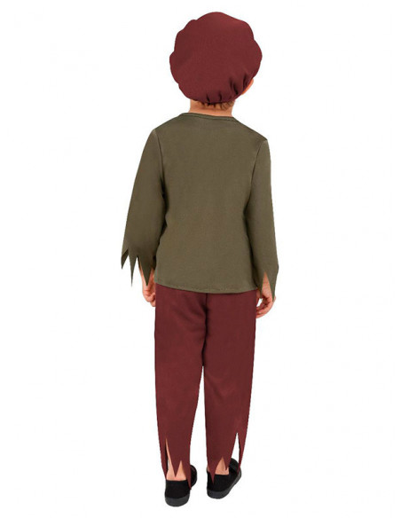 Disfraz de niño pobre victoriano espalda