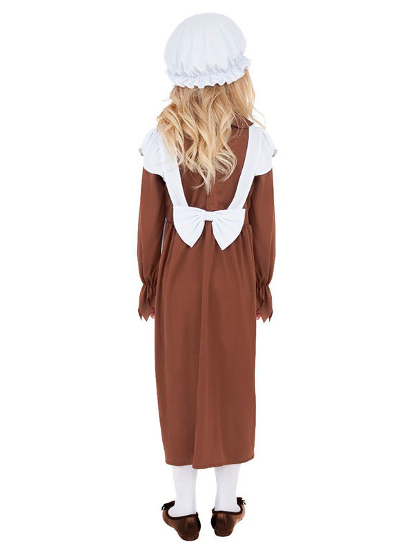 Disfraz de niña pobre victoriana espalda