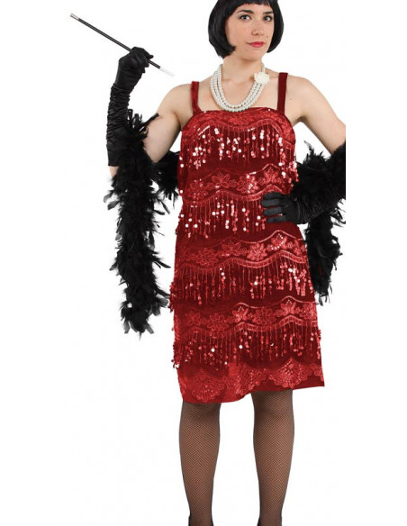 Disfraz de Charlestón para mujer rojo