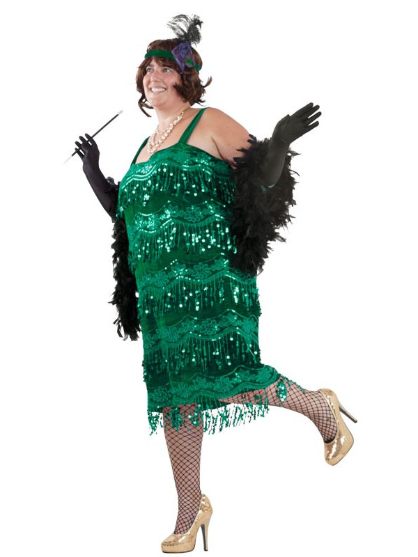 Disfraz charlestón talla grande verde