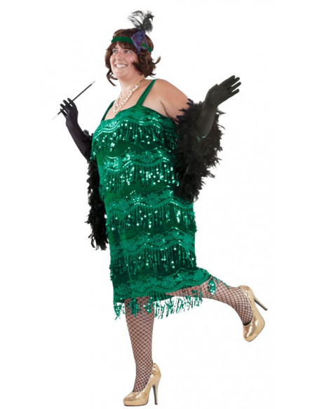 Disfraz charlestón talla grande verde