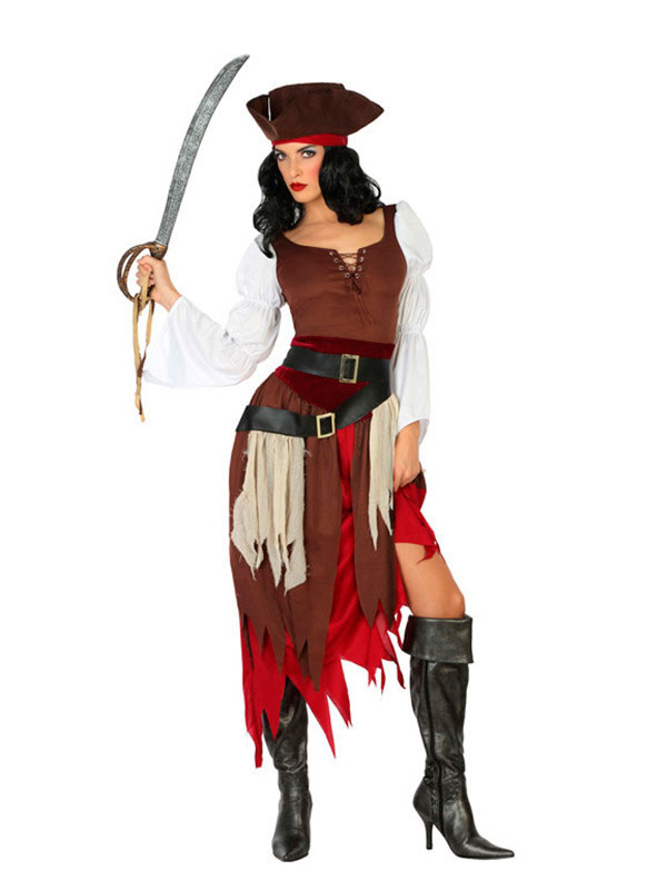 Disfraz de pirata bandida para mujer