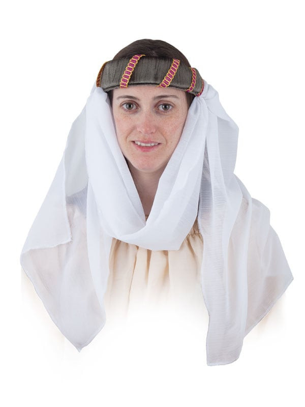 Tocado medieval con velo verde