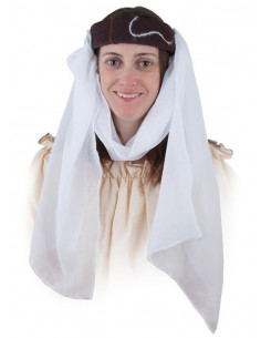 Tocado medieval bordado marrón