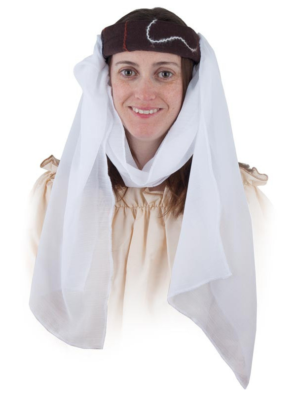 Tocado medieval bordado marrón