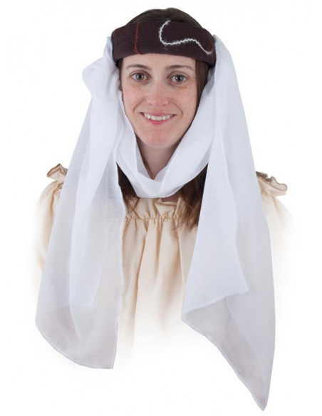 Tocado medieval bordado marrón