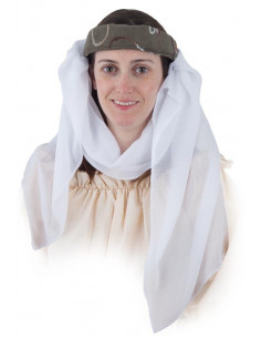 Tocado medieval bordado marrón 2