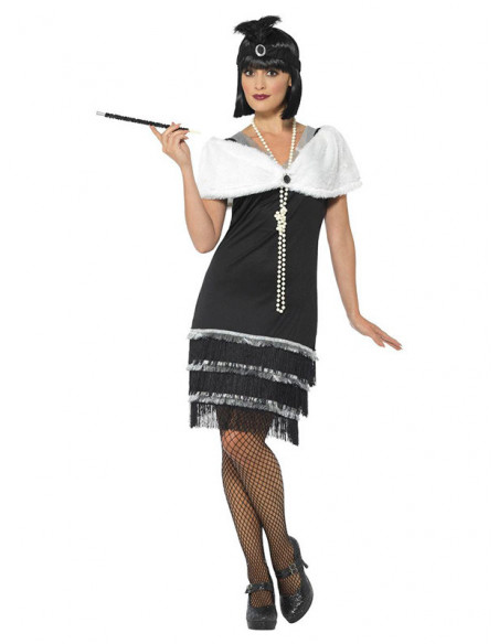 Disfraz años 20 negro para mujer