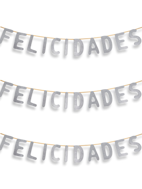 Guirnalda de Felicidades plateada