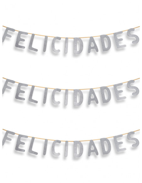 Guirnalda de Felicidades plateada