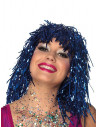 Peluca azul metalizada para adulto