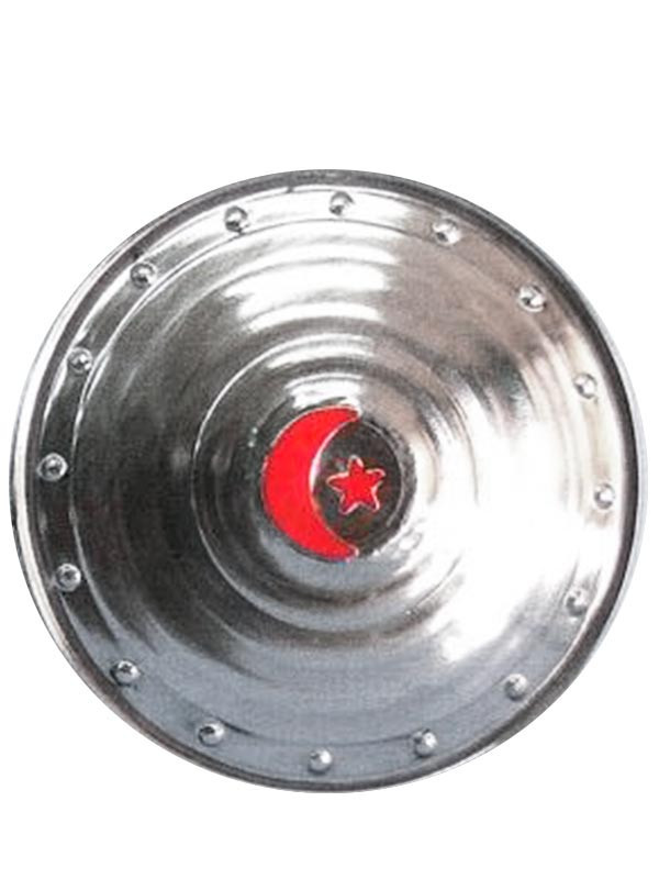 Escudo árabe con luna plateado