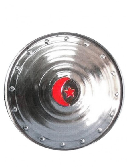 Escudo árabe con luna plateado