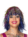 Peluca multicolor metalizada para adulto