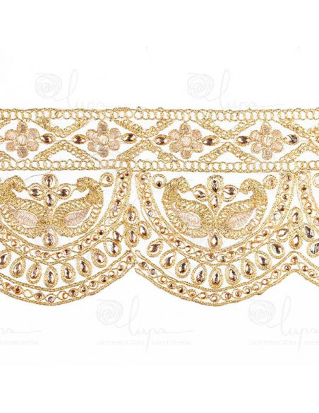 Galón de pedrería oro