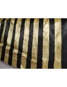 Tela de Raso Rayas oro y negro