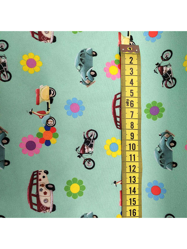 Tela vehículos años 60 detalle