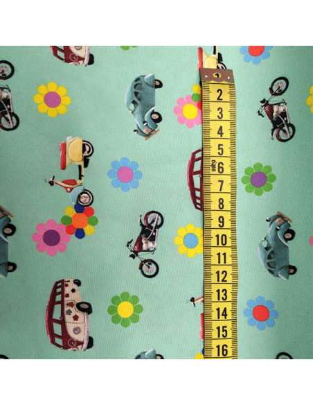 Tela vehículos años 60 detalle