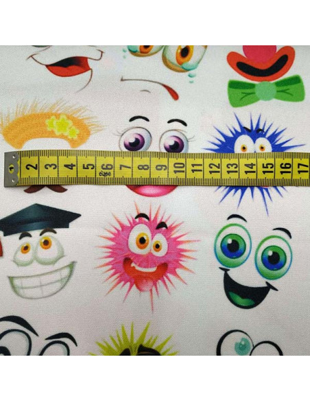 Tela caras emoticonos medida