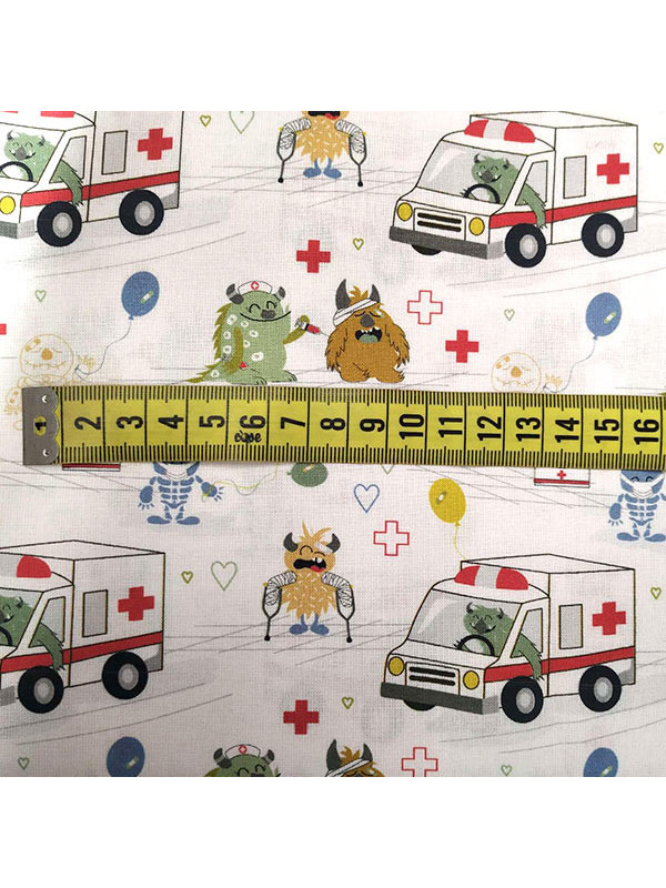 Tela de algodón ambulancias metro