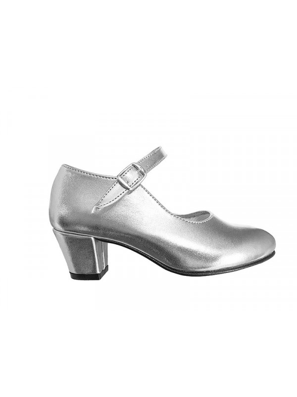 Zapato andaluza plata, oro y topos...