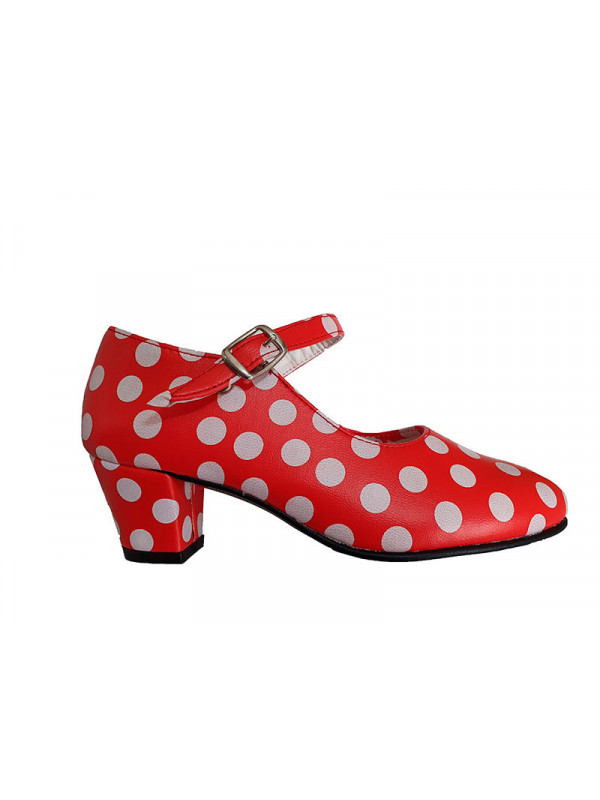 Zapato andaluza plata, oro y topos...