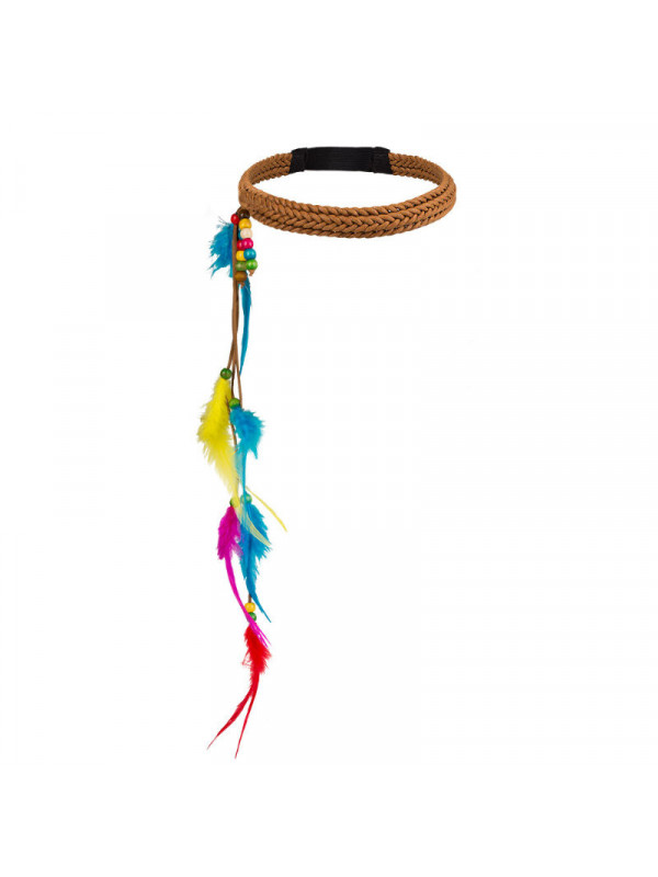 Cinta hippie con plumas mujer