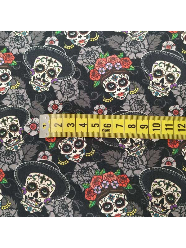 Tela calaveras mexicanas medida