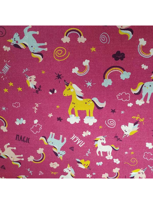 Tela de unicornios fucsia