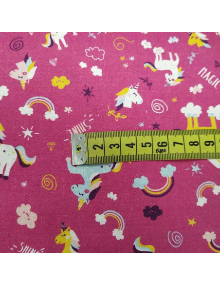 Tela de unicornios fucsia medida