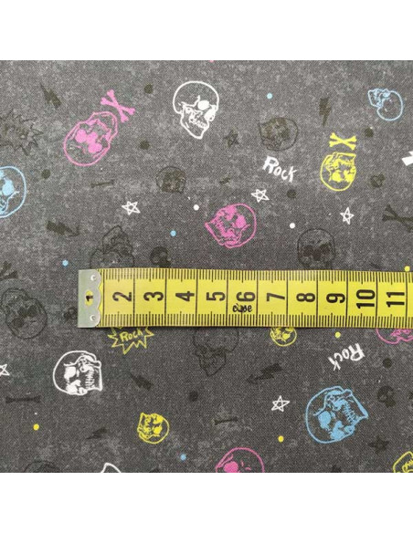 Tela calaveras rock medida