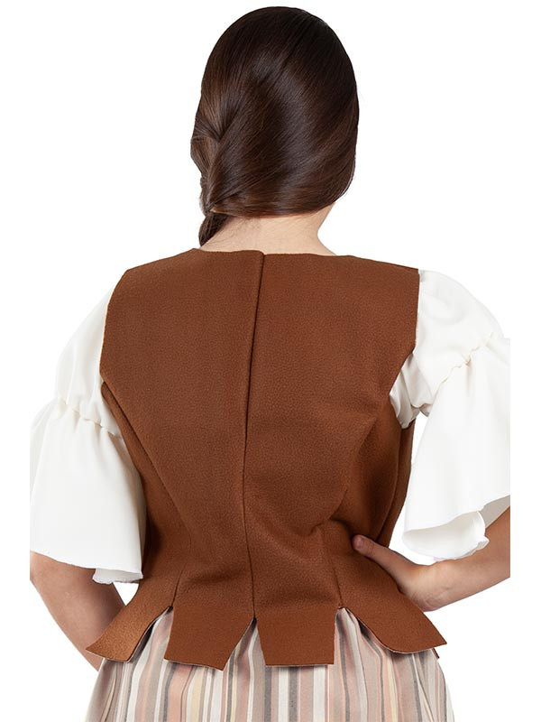 Chaleco medieval tabernera mujer espalda