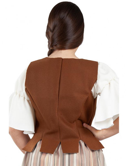 Chaleco medieval tabernera mujer espalda