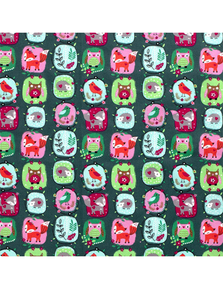 Tela animales del bosque