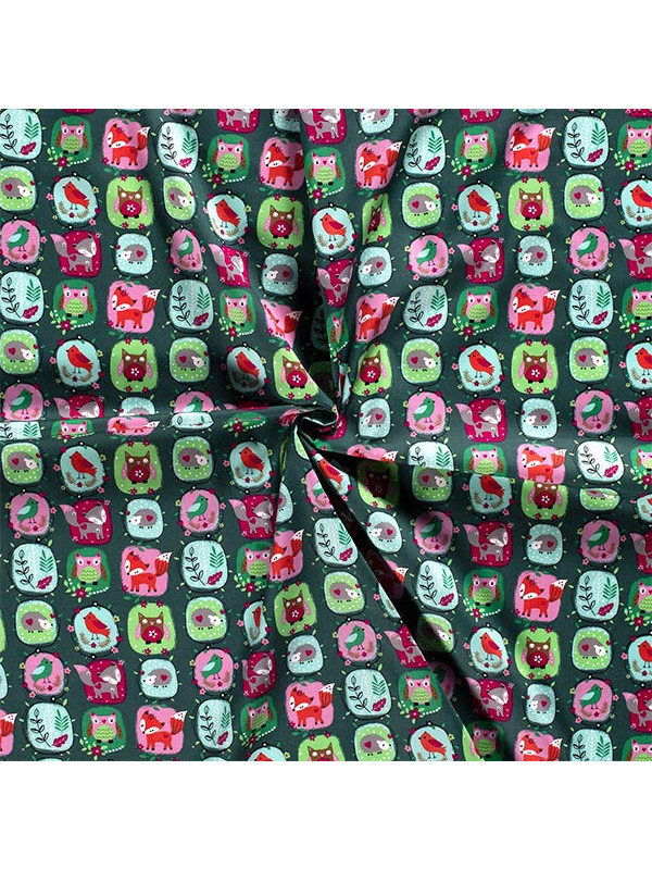 Tela animales del bosque diseño