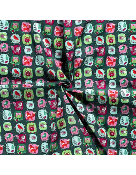 Tela animales del bosque diseño