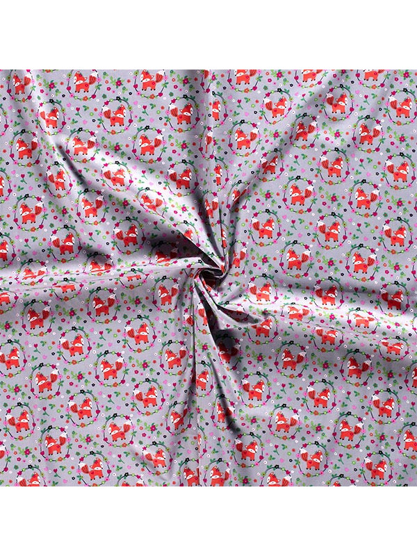 Tela zorros de algodón diseño