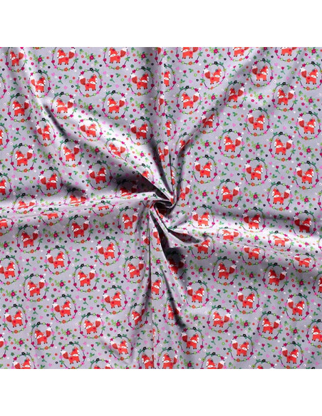 Tela zorros de algodón diseño