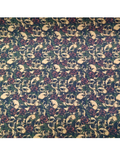 Tela calaveras cementerio