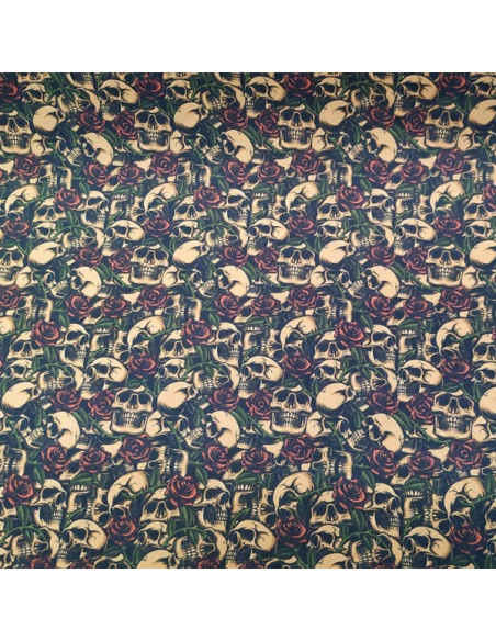 Tela calaveras cementerio