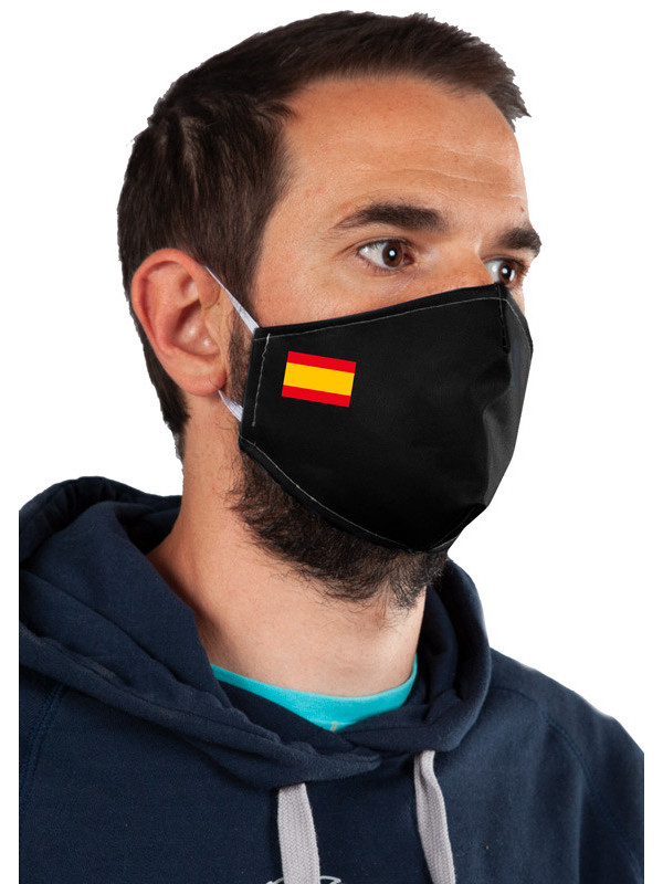 Mascarilla negra bandera España