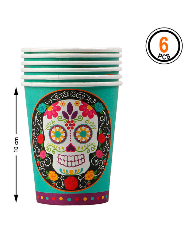 Vasos calavera mexicana