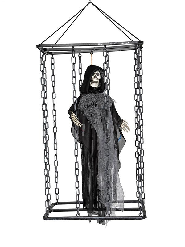 Fantasma gris en jaula con luz y sonido