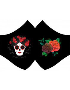 Mascarilla Catrina flores