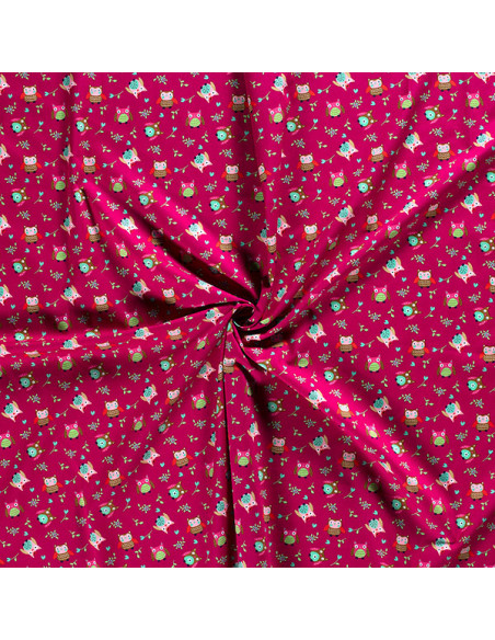 Tela de buhos algodón