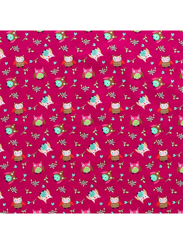 Tela de búhos algodón diseño